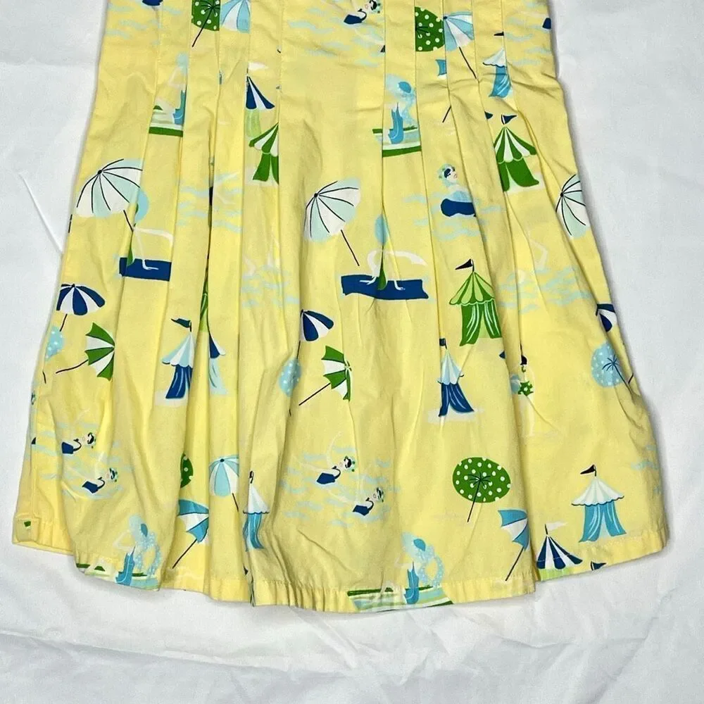 Gymboree Pool Party Yellow Summer Beach Scene Dress Vintage 2004 Girls 2T